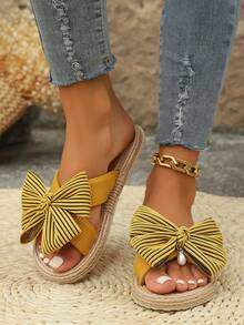 2024 Newest Bow Knot Women's Slide Sandals Casual Summer Shoes, Women's Lightweight Beach Shoes - Multicolor - View 4