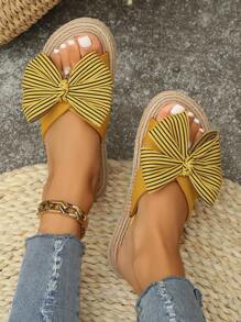 2024 Newest Bow Knot Women's Slide Sandals Casual Summer Shoes, Women's Lightweight Beach Shoes - Multicolor - View 2