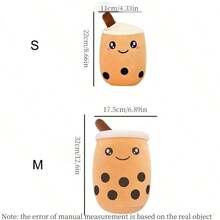 1 pezzo Cuscino peluche a forma di tè al latte simulato carino, bambola tazza di tè al latte alla frutta divertente, regalo per il letto - Multicolore - Visualizzare 2