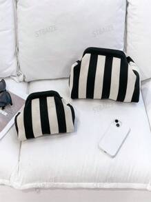 ENBEI BAIZE Elegant Striped Colorblock Clutch Bag - Cosmetic Bag Large, Durable, Multifunctional Women's Beach Bag, Summer Wallet Elegant Women's Bag, Suitable For Daily Use And Holiday Occasions Mother's Day Gift, Wedding Season Souvenir Bag, Fashionable Clutch Bags For Woman