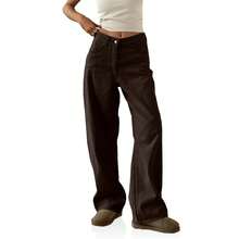 Womens Cargo Pants Baggy High Waisted Wide Leg Casual Utility Pants - Brown - View 6
