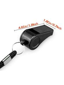 哨子，1入組塑料運動哨聲，配繩，適用於教練、裁判和官員，成人塑料哨聲，配繩哨聲，裁判哨聲响亮清晰，適用於教師、警察、體育訓練和救生員 - 口哨黑 - 查看 2