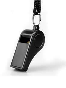 哨子，1入組塑料運動哨聲，配繩，適用於教練、裁判和官員，成人塑料哨聲，配繩哨聲，裁判哨聲响亮清晰，適用於教師、警察、體育訓練和救生員 - 口哨黑 - 查看 3