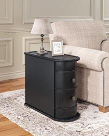 LITTLE TREE End Table With 2 Drawers, Sofa Side Table With Storage No Assembly Required, Slim Nightstand Vintage Wood Chairside Bedside Narrow Accent Tables - 黑色 - 查看 1