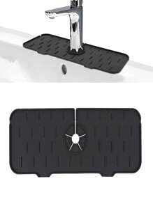 1pc Silicone Kitchen Sink Tap Pad, Anti-Splash Faucet Splash-Proof Sink Drain Pad, Keeping Kitchen/Bathroom Sink Dry (Black) - Multicolor - View 13