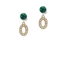 Delight Jewelry Crystal Gold Tone Initial - O - Beaded Border - Crystal Clip On Earrings - pha lê xanh - Xem 2
