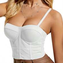 Corset For Lady Crop Tops Bustier Bralette Sexy Bra - White - View 1
