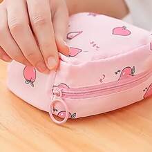 1 pieza Bolsa de almacenaje de forro impermeable, portátil, con gran capacidad para Toalla sanitaria, toalla para la tía, periodo fisiológico y toallita para los días de flujo menstrual. Bolsa de almacenamiento personal - Multicolor - Ver 5