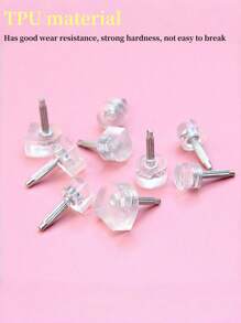 5 Pairs Transparent Stiletto High Heel Replacement Tips, Wear-Resistant & Non-Slip Heel Tips In Thick & Thin Designs - Transparent - View 4