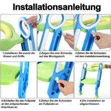 LILIIN Potty Trainer For Children 1-7 Years Green + Blue / Purple + Blue Toilet Trainer With Stairs Height Adjustable Learning Potty With PU Padded & Non-Slip Pedal Foldable Toilet Seat - Green - View 6