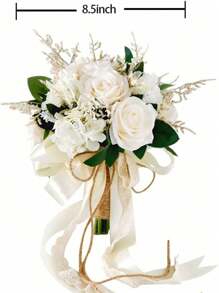 Wedding Bouquet For Bride Bride Holding Bouquet Elegant Realistic Decorative Bridal Bouquet For Decoration Valentine's Day Holding Flowers Decor Artificial Flowers Ornament Bridal Bouquets For Bride Rustic Bouquet Wedding