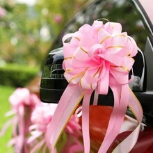 10 件装婚礼装饰丝带丝带缎带婚车司机丝带蝴蝶结开门把手装饰球形花、生日派对、派对、圣诞节装饰礼盒、礼品花包装蝴蝶结丝带 - 彩色 - 查看 12