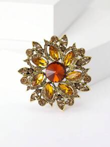 1pc Fashionable Rhinestone Flower Brooch Suitable For Daily Wear By Women Valentines,Mom,Mother,Mother's Day,Gift