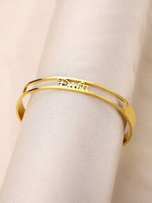 Custom Name Bracelets & Bangles Stainless Steel Personalized Roman Numerals Birth Date Latitude Longitude Bangles Women Gifts - BD014G-5 - View 3