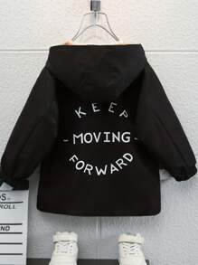 Reversible Hooded Windbreaker Jacket For Tween Boys, Casual Double-Sided Outerwear For 4-7 Years Old, Suitable For Outdoor Activities - Khaki - View 6