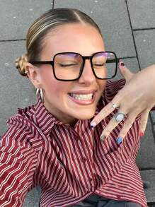 1/2/3 PCS Women's Acrylic Bohemian Style Large Square Frame Fashion Glasses Frame For Daily Reading And Work Commuting - Multicolor - View 3