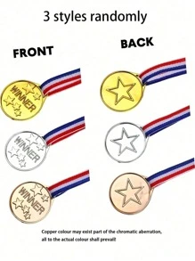 10pcs Gold Plastic Medals, Award Medals For Winners, Suitable For Parties, Games, Sports, Costumes, Athletics, Commemorative,Christmas