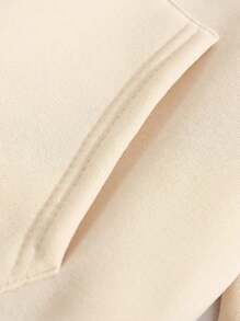 MURAMASA Hombres Capucha escultura con con estampado de figura con bolsillo de canguro con cordón con forro térmico - Caqui - Ver 6