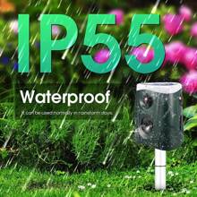 2 Pack Solar Animal Repeller Ultrasonic Dog Repellent For Cat Skunk Coyote Dog Deer For Yard, Waterproof 360° Ultrasonic Animal Deterrent Outdoor With 3-Side PIR Motion Sensor & Alarm & Strobe Light - 綠色 - 查看 6