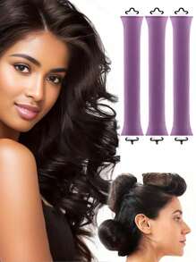 3pcs/Set No Heat Hair Curlers Heatless Hair Curling Sticks For All Hair Types DIY Hairdressing Styling Rods - Multicolor - View 15