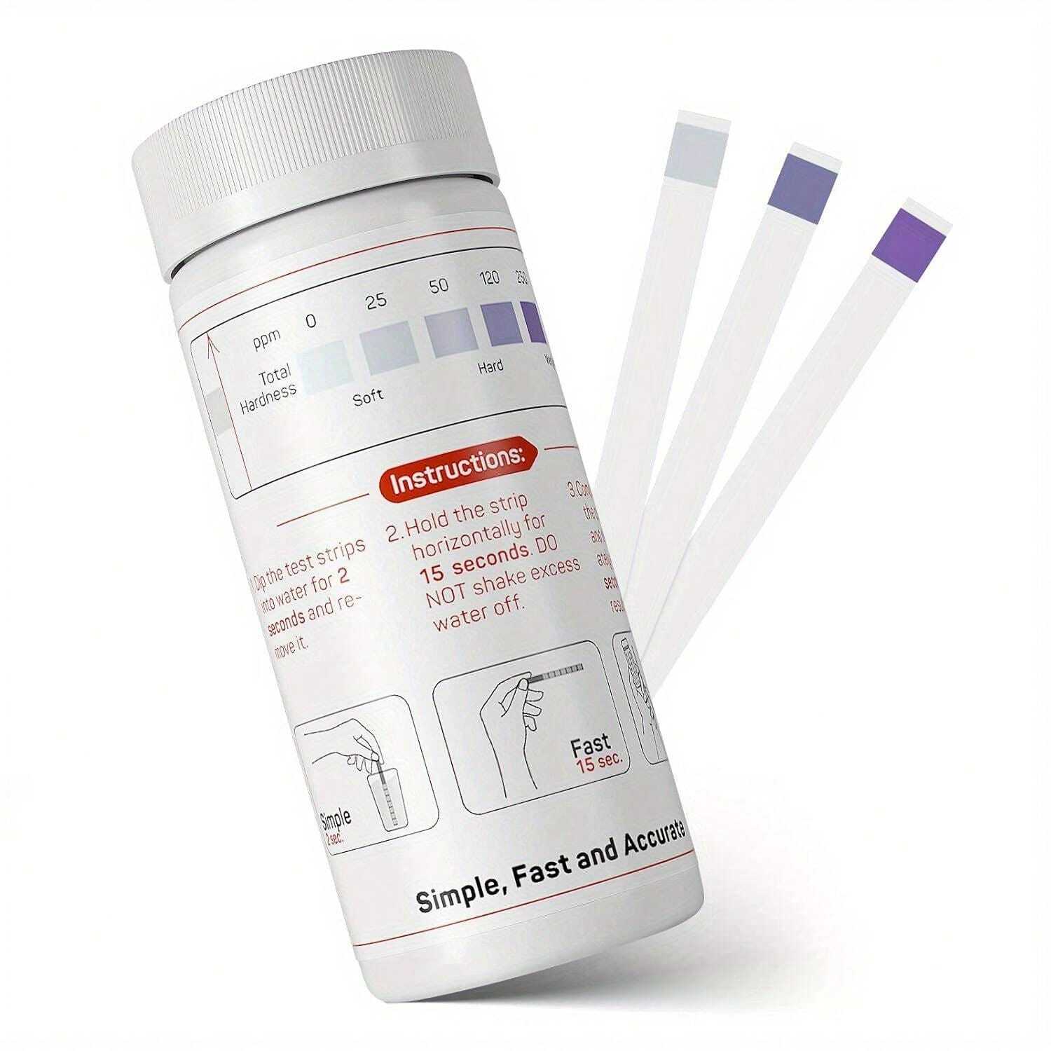 Water Hardness Test Kit 125 Strips Hard Water Test Kit, TESPERT Water