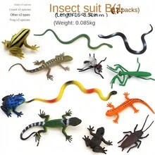 Realistic Insect, Reptile & Amphibian Toy Set, Including Cockroach, Fly, Frog, Snake, Grasshopper, Centipede, Ant, Mantis, Slug, Lizard, Chameleon - Educational & Fun Gift For Kids Room Decoration - Multicolor - View 9