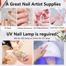 GLOZ 美甲水钻凝胶套装，包含银色水钻蝴蝶、凝胶指甲油，适用于3D水钻设计，超强粘性，美甲宝石凝胶，适用于美甲、珠宝、水晶珠、钻石等。 - 無色 - 查看 4