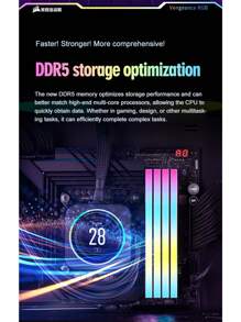 CORSAIR Módulo de memória DDR5 CORSAIR VENGEANCE RGB SL Hynix A-DIE 16 GB / 32 GB Kit 6000 6400 7200 MHz C32/C34 XMP 3.0 para Desktop
