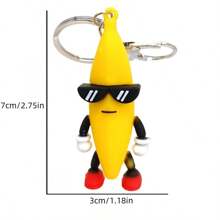 1pc Funny Stumbling Guy Soft Banana Doll Keychain Pendant For Bag Decoration