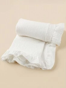1 pieza Manta suave y transpirable con volantes de gasa para bebé, adecuada como manta de envolver, manta parasol para cochecito, toalla de baño y mantel para la guardería, ideal para el Día de San Valentín