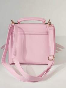 1 Peça Bolsa Rosa Fofa de Asa de Anjo da Moda com Laço, Tiracolo e Transversal, Adequada para Compras Casuais na Rua, Encontros e Viagens - Rosa chiclete - Visão 3