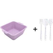 Square Bread Fermentation Basket, Silicone Sour Dough Bread Baking Supplies, 4-Piece Folding Protective Bowl With Brush Scraper Set, Suitable For Yeast Bread, 8.1-Inch Square Bread Making Tools And Starter Kit. - Multicolor - View 11