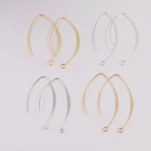 10/20pcs/Pack Copper French V-Shape Earring Hooks, Earring Components DIY Jewelry Making Supplies - 20pcs/pack - View 8