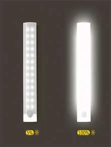 1pc LED Wireless Motion Sensor Cabinet Light, Wireless Magnetic USB Rechargeable Night Light 10/20/30/50cm For Kitchen, Bedroom, Cabinet, Wardrobe, Staircase, Corridor Safety Lighting (200mAh/350mAh) - Cool White - View 5