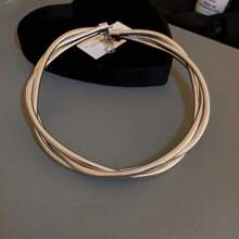 1pc Fashionable And Simple Gold/Silver Snake Bone Chain Collar Necklace For Women Suitable For Daily Wear - Make a Collar - View 11