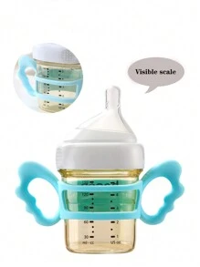 1 个天使形状婴儿奶瓶手柄，6 厘米口径，适合标准奶瓶，防烫奶瓶架，通用杯