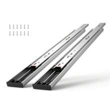 6 Pairs Of 16 Inch Drawer Slides Side Mount Rails  Heavy Duty Full Extension Steel Track  Soft-Close Noiseless Guide Glides Cabinet Kitchen Runners With Ball Bearing  100 Lbs Load Capacity - 銀色 - 查看 1