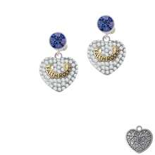 Delight Jewelry Gold Tone Faith Rocks On Clear Crystal Heart Crystal Clip On Earrings - pha lê xanh - Xem 2