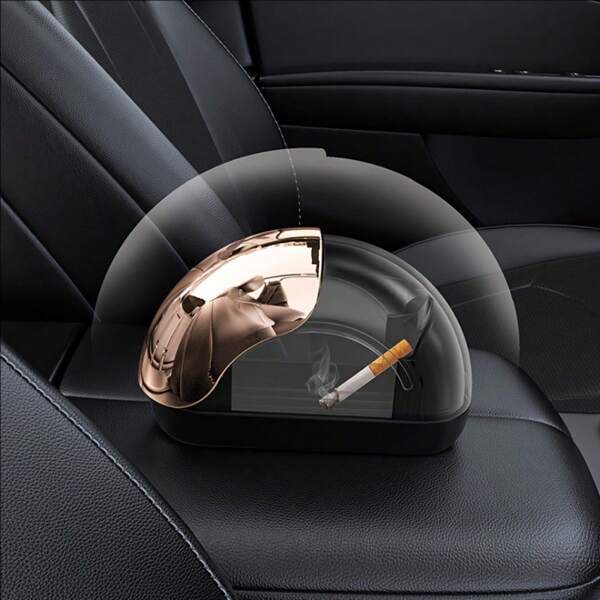 1 Stück Neuer Autoscher-Behälter - einfache Einweg-Aschentfernung, fortschrittliches windgeschütztes Design, Metallinnenauskleidung für langanhaltende Nutzung - neuestes Design, stilvolles und modernes Aussehen, ultra-praktisch für Autobesitzer