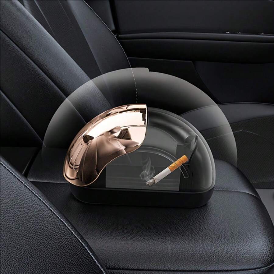 1 Stück Neuer Autoscher-Behälter - einfache Einweg-Aschentfernung, fortschrittliches windgeschütztes Design, Metallinnenauskleidung für langanhaltende Nutzung - neuestes Design, stilvolles und modernes Aussehen, ultra-praktisch für Autobesitzer