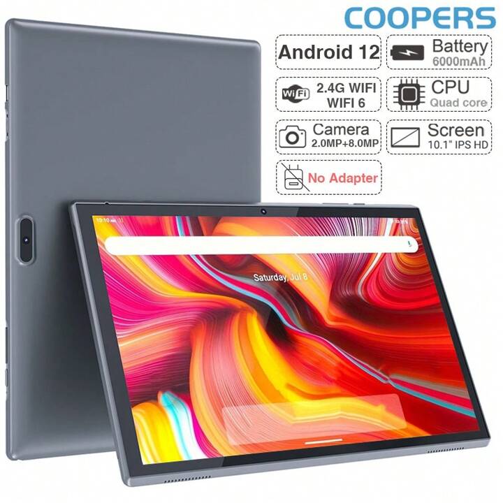 2025年のクリスマスの特別な衣装 COOPERS 10.1インチ 6GB/128GB Androidタブレット Androidタブレット本体