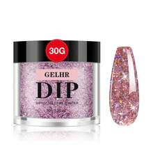 Gelhr 30g浸膏粉末，夏季淺粉溫暖色調，浸膏粉自製沙龍禮物適用於女性，不需使用美甲燈固化，適用於指甲自製沙龍，適用於年輕女性 - 彩色 - 查看 13