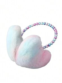 1pc Children's Cute Heart Shaped Pearl Decor Plush Ear Muffs For Warmth And Cold Protection In Autumn And Winter - Love - View 5
