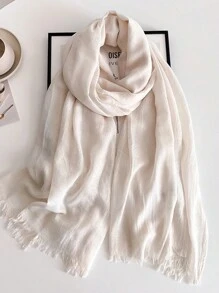 1 件柔软穆斯林头巾纯色长围巾，防晒，适合寺使用头巾、发带、头带非常适合装扮您的 Abaya - QMD602 - 查看 5