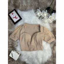 Women Tops - 米色 - 查看 1