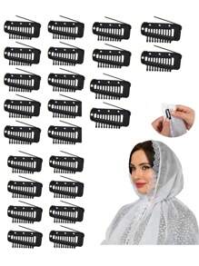 24pcs Stainless Steel Clips For Hats, Headscarves, Scarves, Fixing Clips, Wigs, Hair Pieces, Stainless Steel Elastic Bb Clips Suitable For Dupata Headscarves, Scarves, Wedding Veils, Wigs, Fixing Clips For Headscarves Claw Clips Hair Claws Hair Barrettes