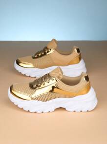 2024 Summer Women's Mesh Shoes - Fashionable, Versatile, Shiny Finish, Lightweight, Comfortable, Breathable, Thin Sole Sneakers