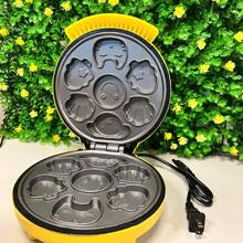 MINI WAFFLE MAKER , CREA 7 FIGURAS DIFERENTES O PANQUEQUES UNICOS - Mostaza Amarilla - Ver 2