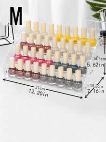 1pc Multi-Functional Transparent Display Stand Acrylic Plastic Manicure Shop Organizer For Cosmetics, Perfume, Lipstick, Essential Oil Storage Box On Dressing Table - Clear - View 7