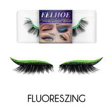 聚會聚會自粘人造水貂睫毛，免膠，歐美風格3D眼睫毛，配有眼影和眼線貼紙 - 附閃片/水鑽款 - 查看 13